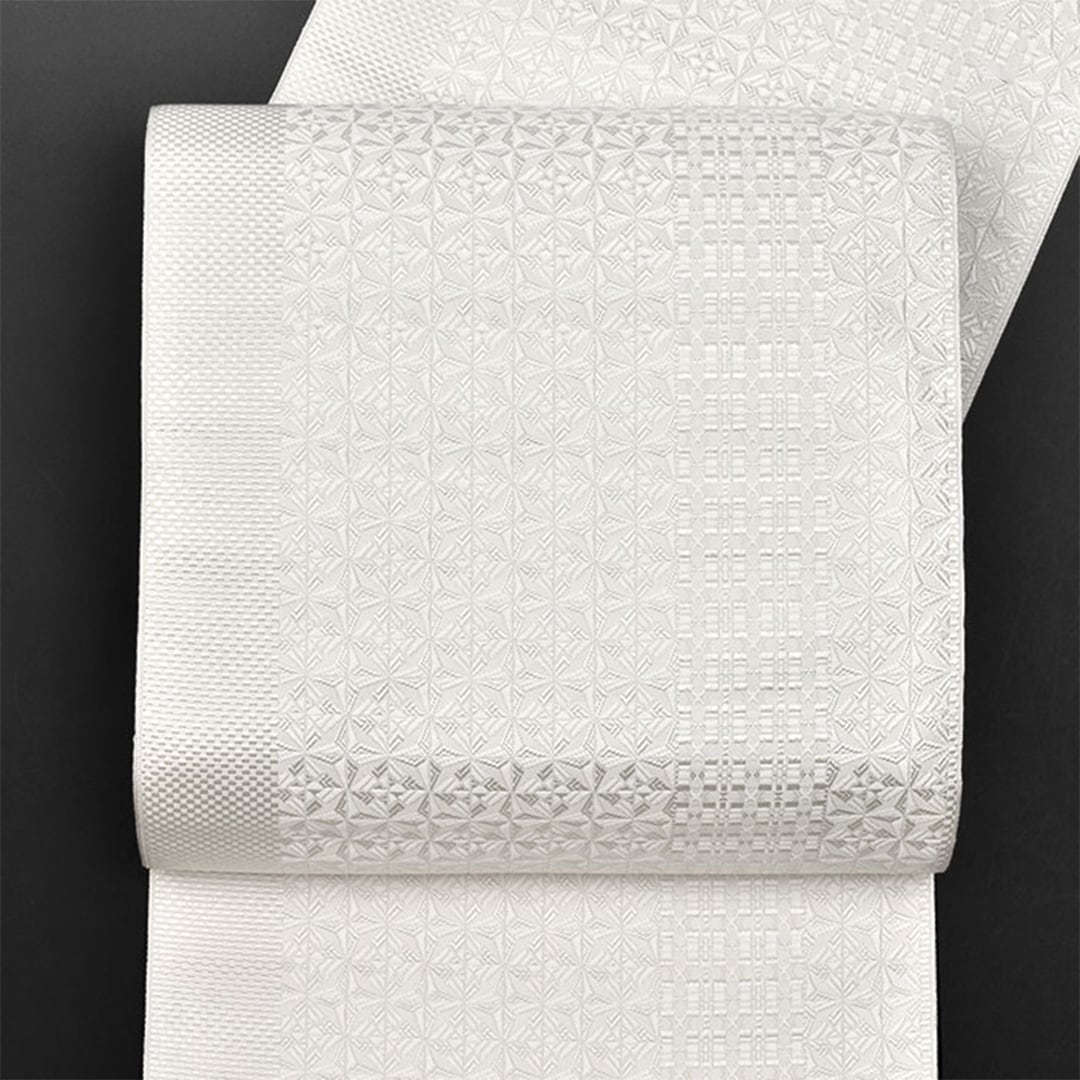 名古屋帯]博多織 名門 西村織物 謹製 伝統工芸士 作 捩り織 網捩り段