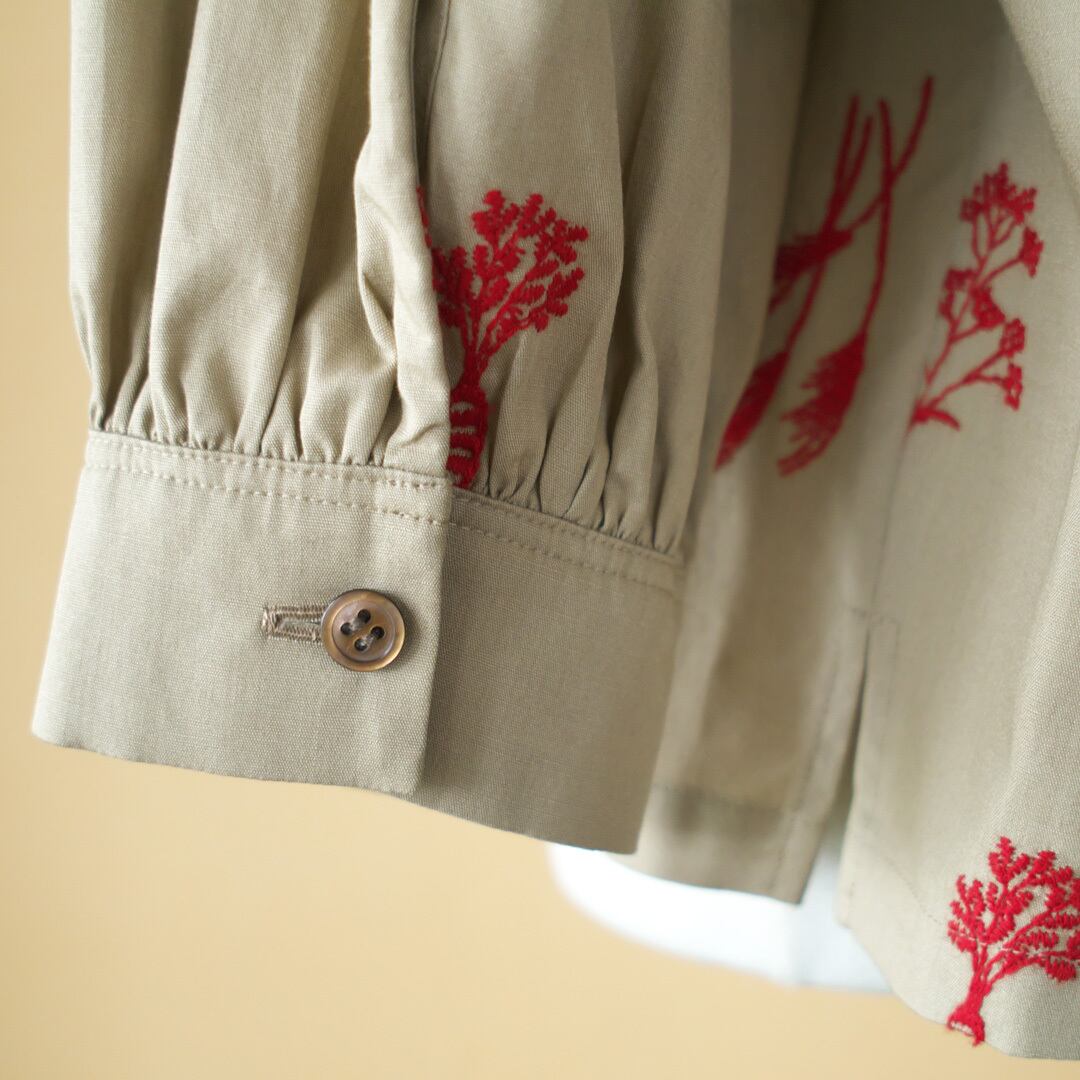 atelier naruse アトリエナルセ コットン winter plants ブラウス・ベージュ