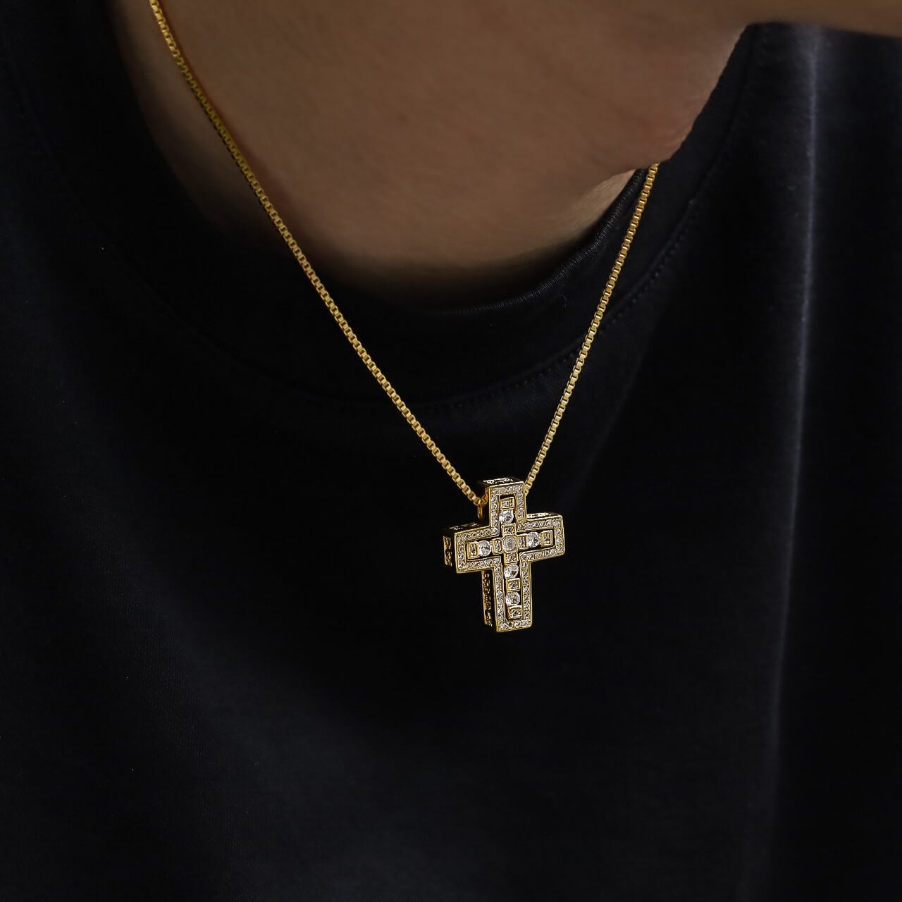 COURONNE 正規品/送料/関税込み Mellia クロス14 18kgp zirconia large cross necklace VN4-16 | VERIELA