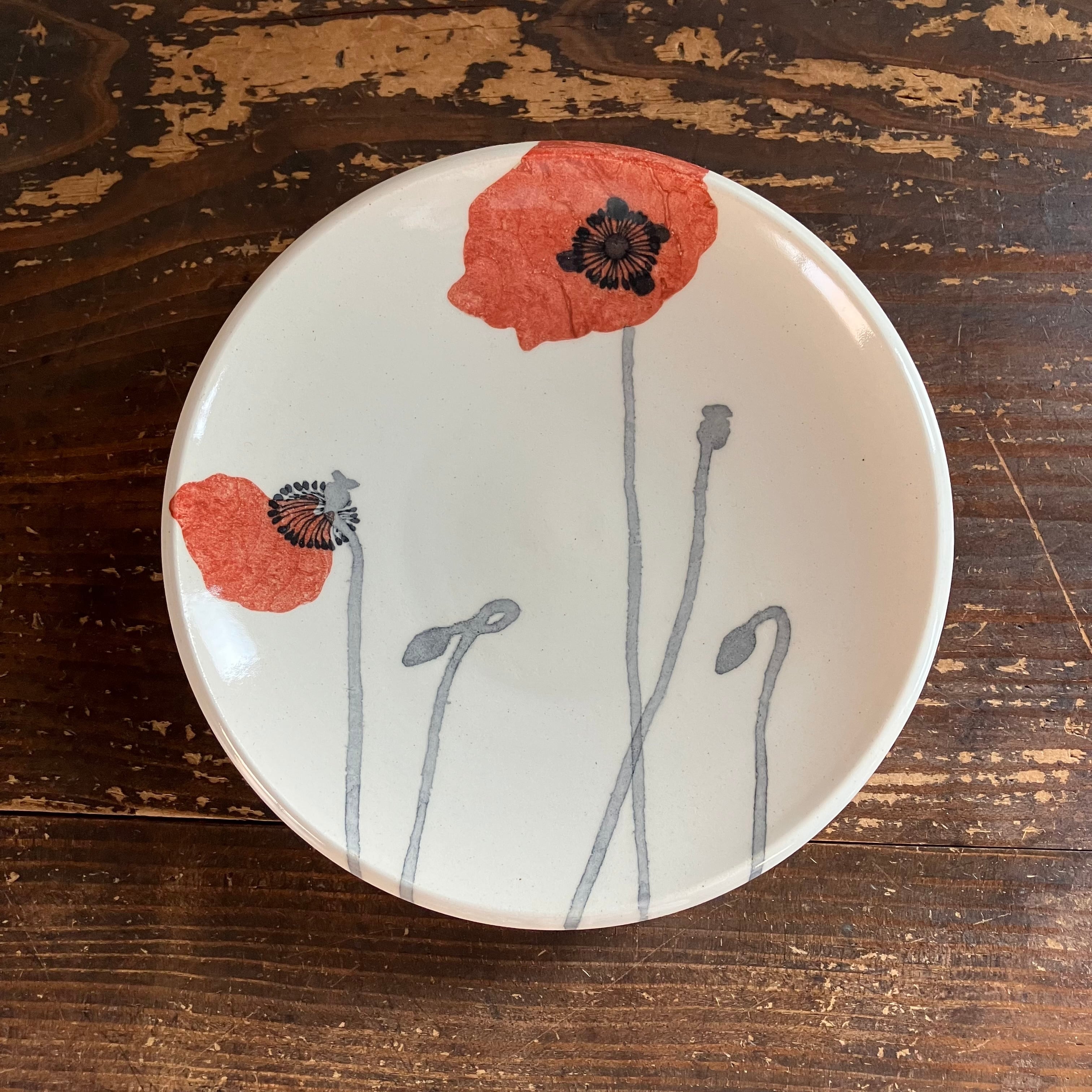 ケシの花のお皿/陶彩窯×杉浦非水 砥部焼 | 歩音 -あるね-