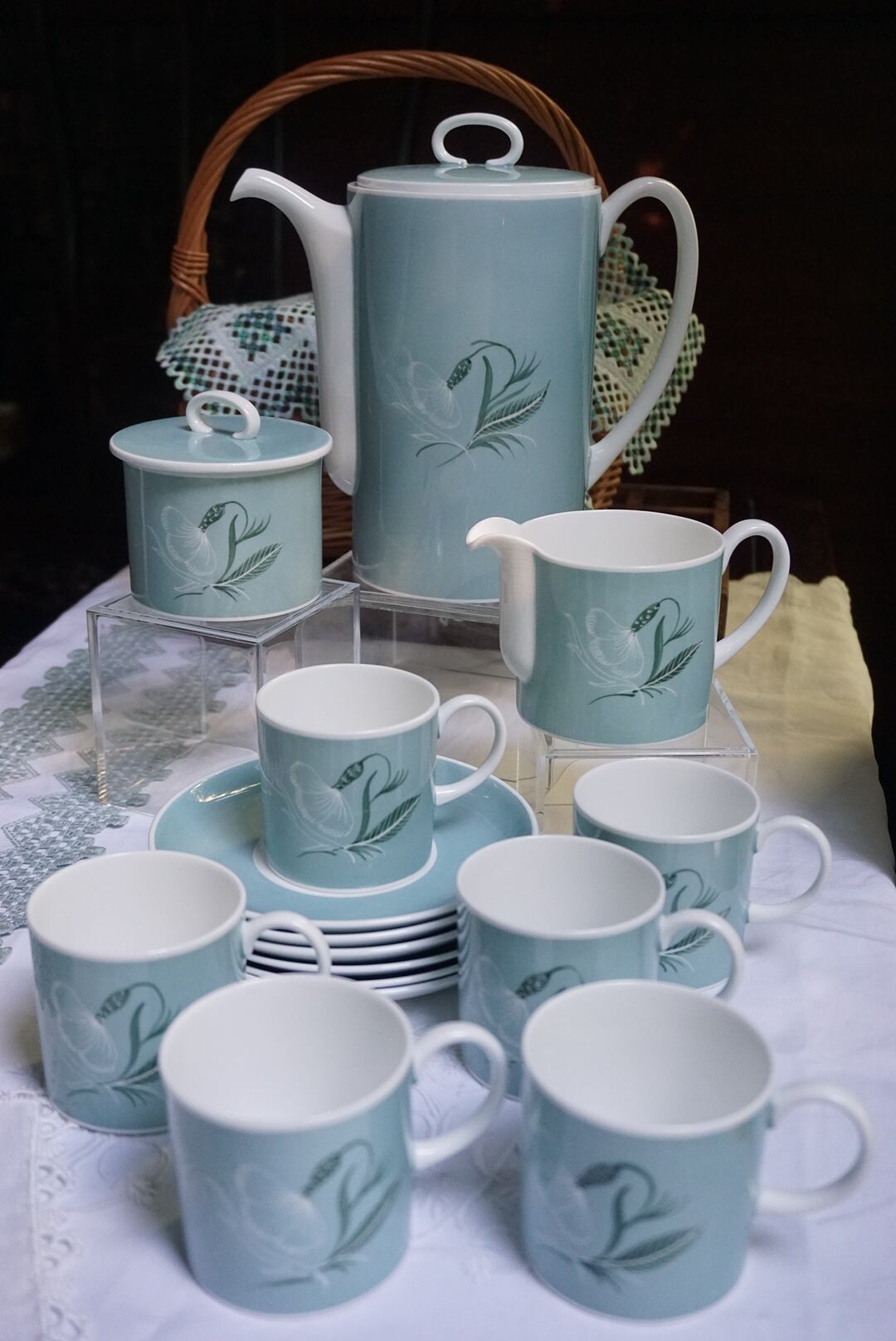 【SUSIE COOPER 】1950～60年代製 ６名様用デミタスコーヒーセット