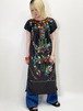 Vintage Floral Hand Embroidered Mexican Dress