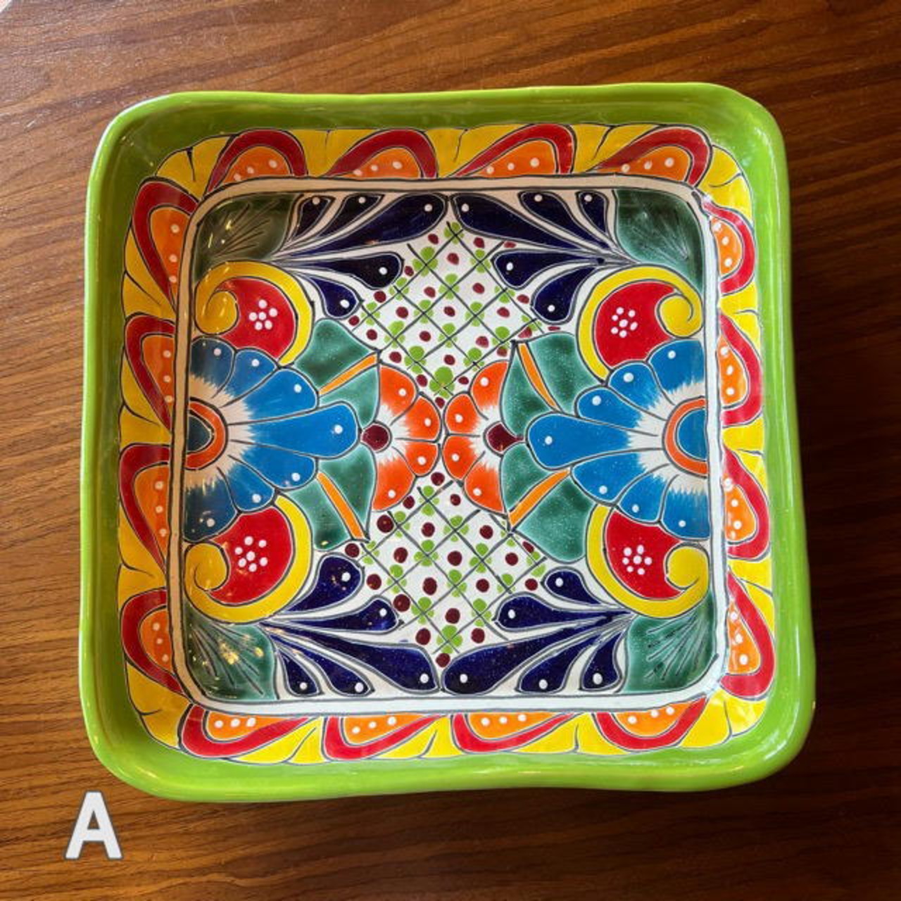 Mexico Guanajuato ware square deep plate 5type　メキシコ　グ アナファト焼　四角深皿　全5種 　ディナープレート　大皿　盛り 付け　パーティー　角皿