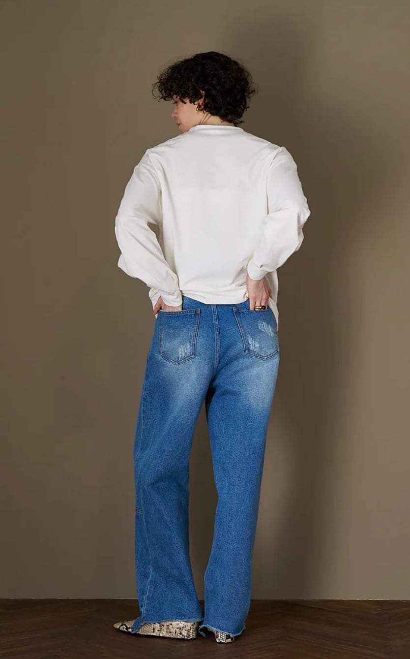 【YENN】ハイライズタックワイドデニム／HIGH RISE TUCK WIDE PT　[Y253-31101]