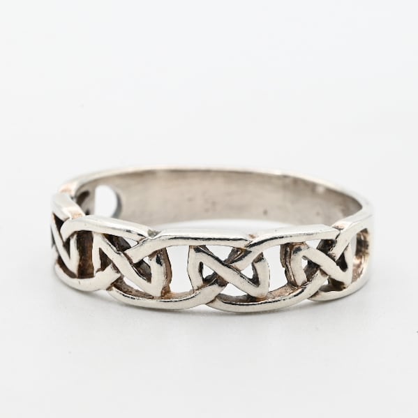 Open Work Celtic Design Half Eternity Ring #27.0 / Denmark