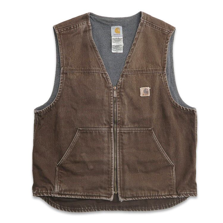 古*r様 Carhartt ブラウン ベスト フリース裏地 古着 カーハート Carhartt 裏地フリース ワークベスト ブラウン 表記