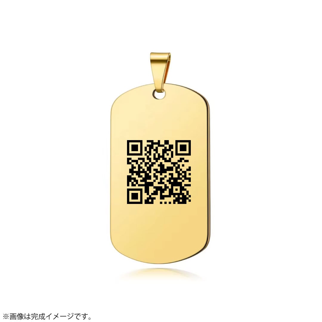 縦型/ゴールド】Somewoof_オーダードッグタグ_縦型 ゴールド