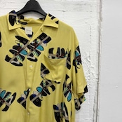 Karl Helmut カールヘルム シューズ柄 レーヨン 半袖 オープンカラーシャツ アロハシャツ 開襟シャツ/イエロー系 メンズ アロハシャツ