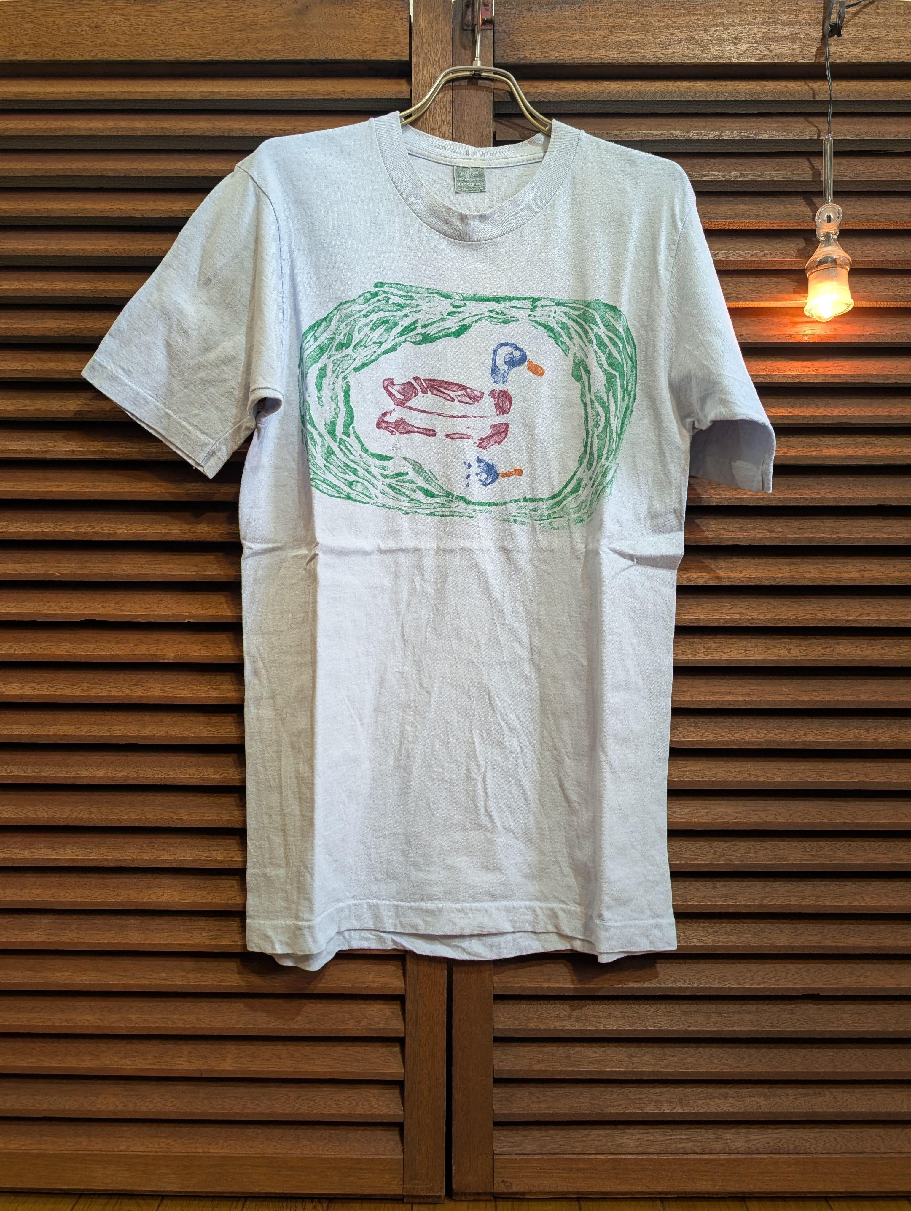 90s USA Duck Print T-Shirt LightBlue