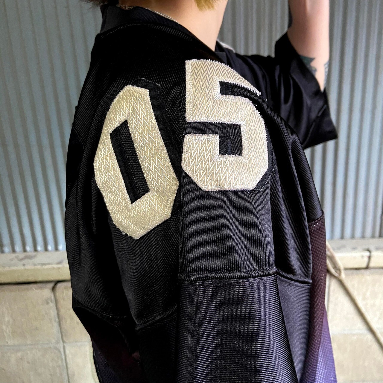ビッグサイズ FUBU フブ ロゴワッペン フットボールシャツ メンズ2XL 