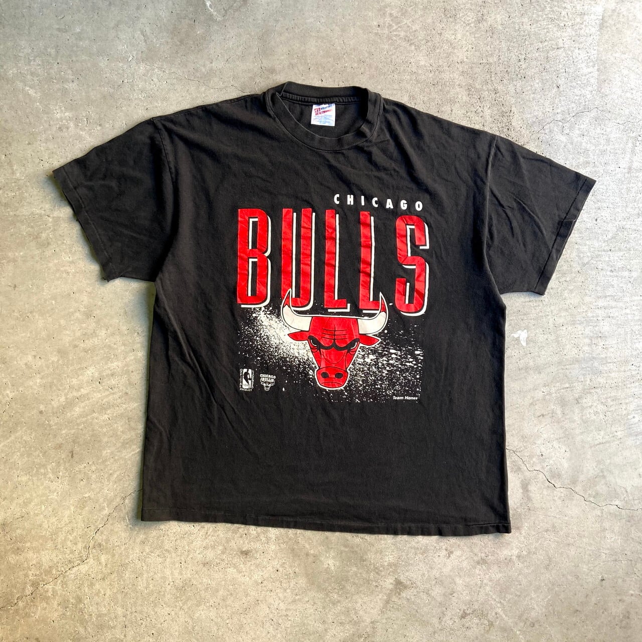 ChicagoBulls シカゴブルズ Tシャツ 赤 90s デカロゴ 丸胴 レッド系