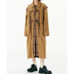 Dream lattice wool long coat