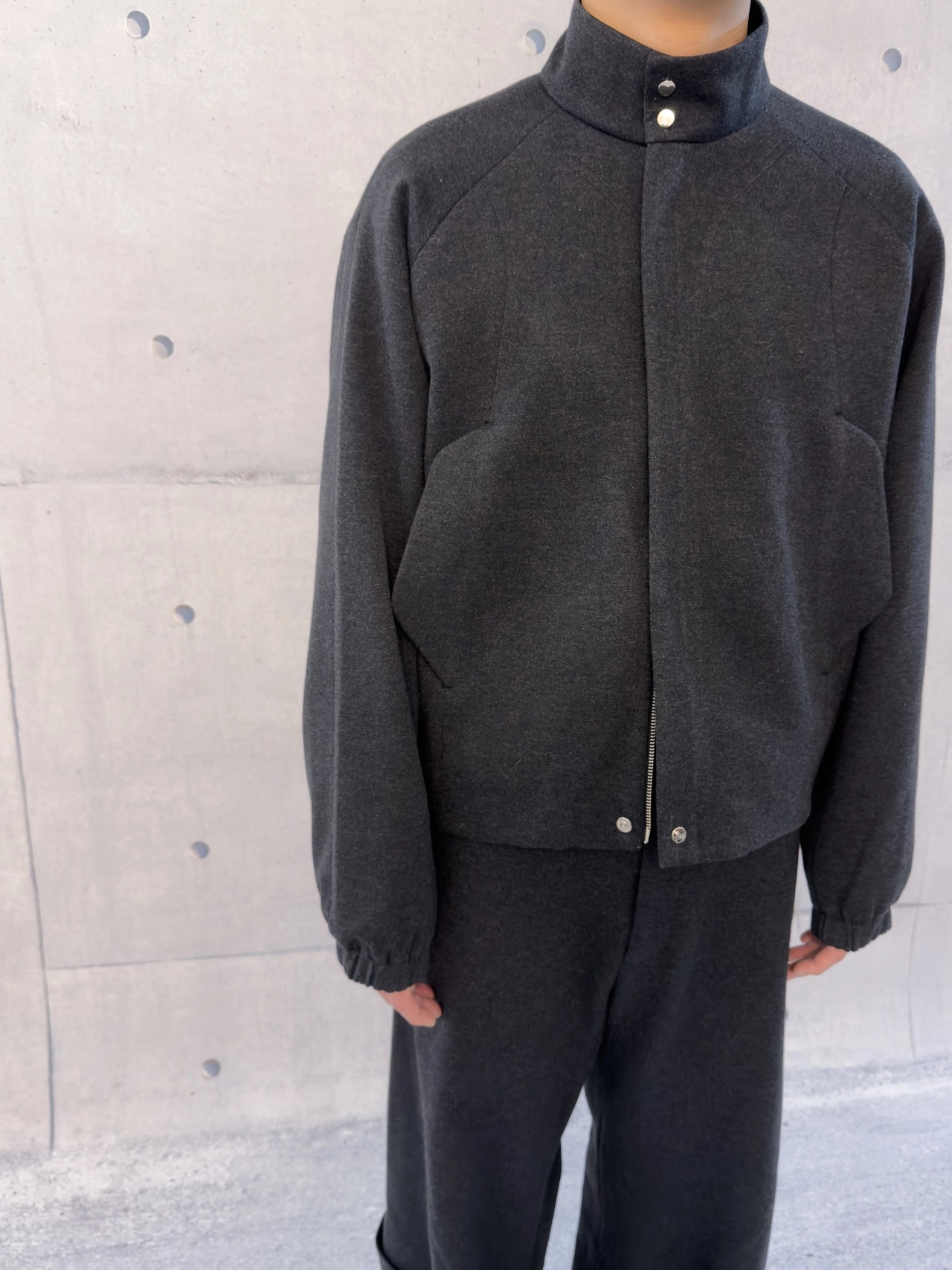 UNDERMINE Boxy Zip-Up Wool Jacket