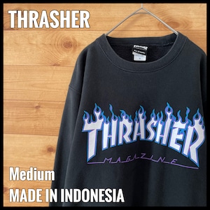 【THRASHER】ロゴ プリント スウェット トレーナー スケートボード ストリート スラッシャー M US古着