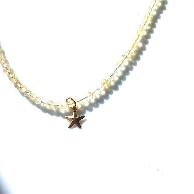 【一点物】【14KGF】✦11月の誕生石✦the first star of evening...お星様とシトリンのネックレス⋆.·✦