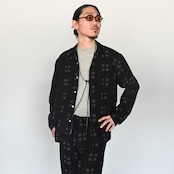 OLD JOE / ORIGINAL PRINTED OPEN COLLARSHIRTS (Square Dot) Long-sleeve