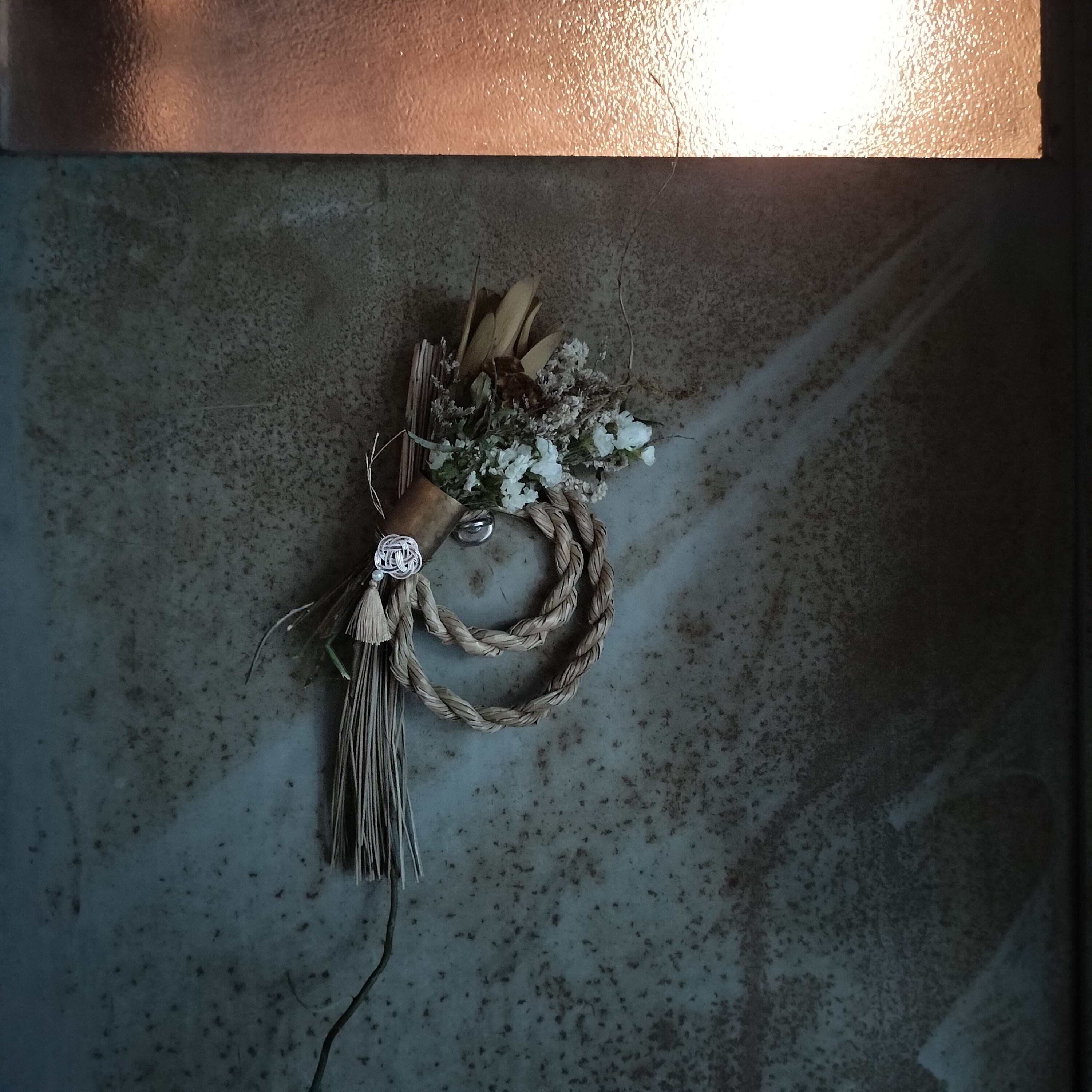 ドライフラワー✕真鍮✕しめ縄【Dried Flower Japanese wreath2】