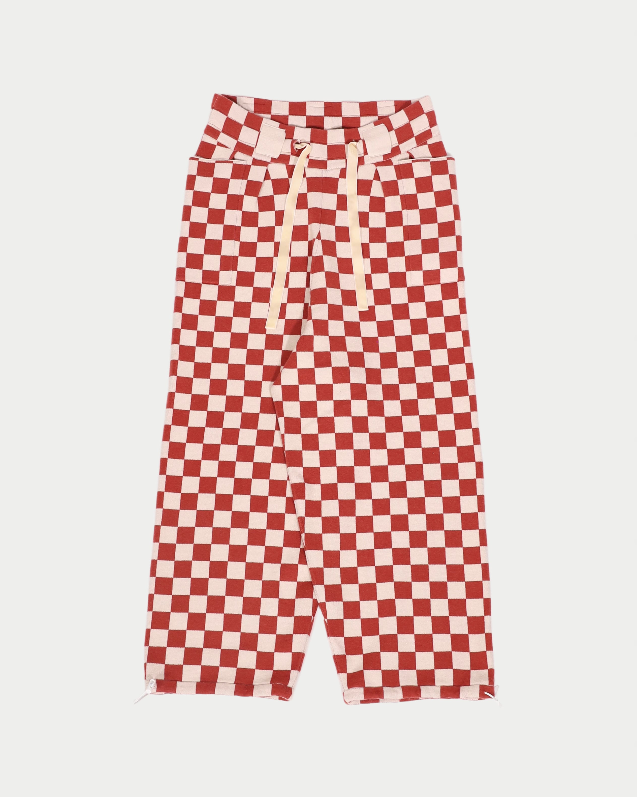 Jacquard Relax Pants/Black Checker | AMBERGLEAM
