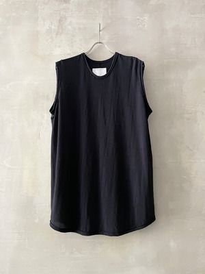 T/f Lv2 sheer shiny jersey sleeveless top - black