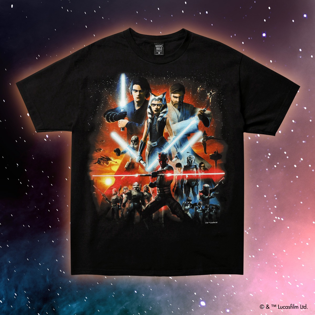 Star Wars: The Clone Wars / GEEKS RULE 15 SILKSCREEN PRINTING T 