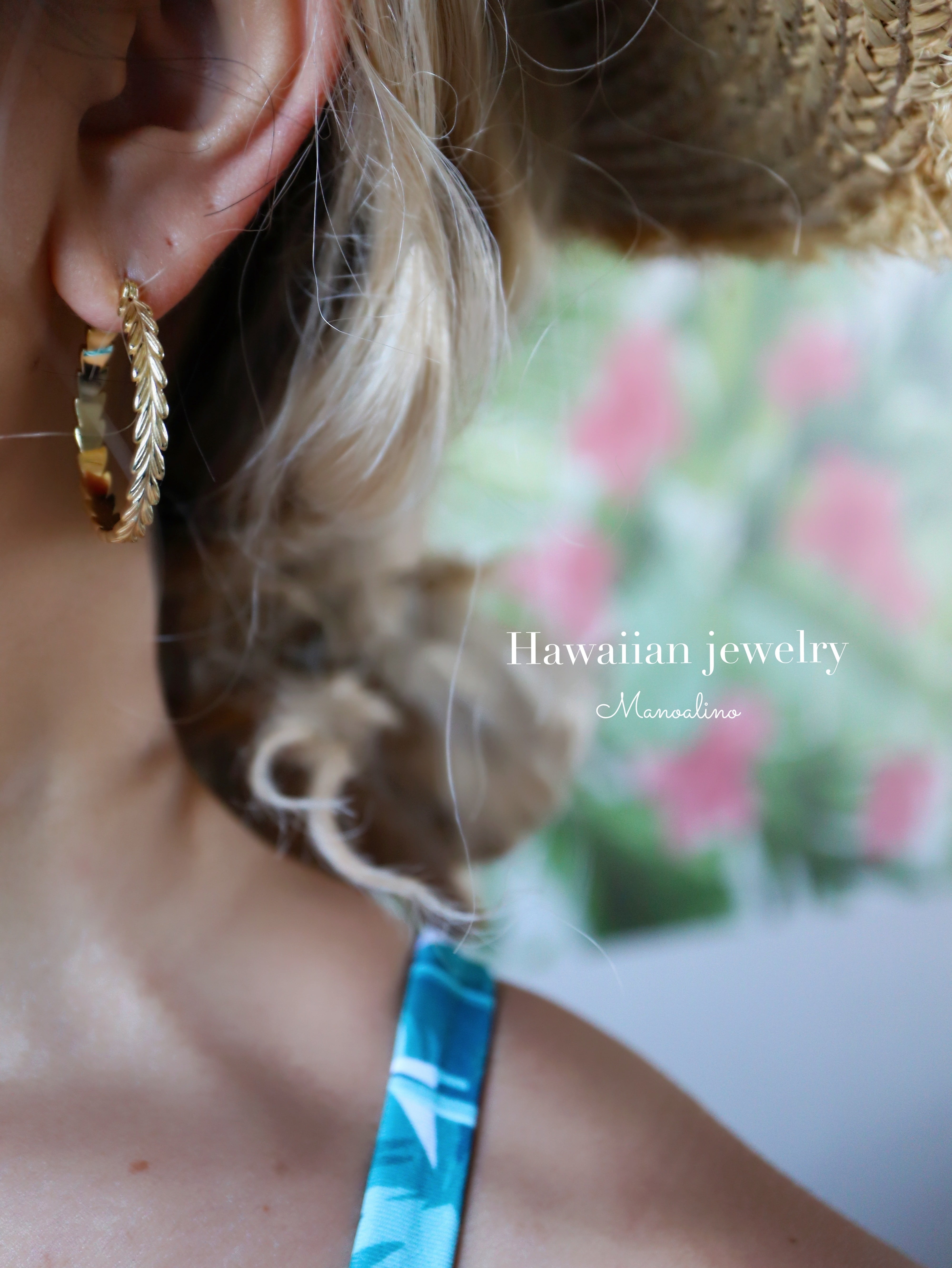 30mm Maile hoop earring Hawaiianjewelry(ハワイアンジュエリー