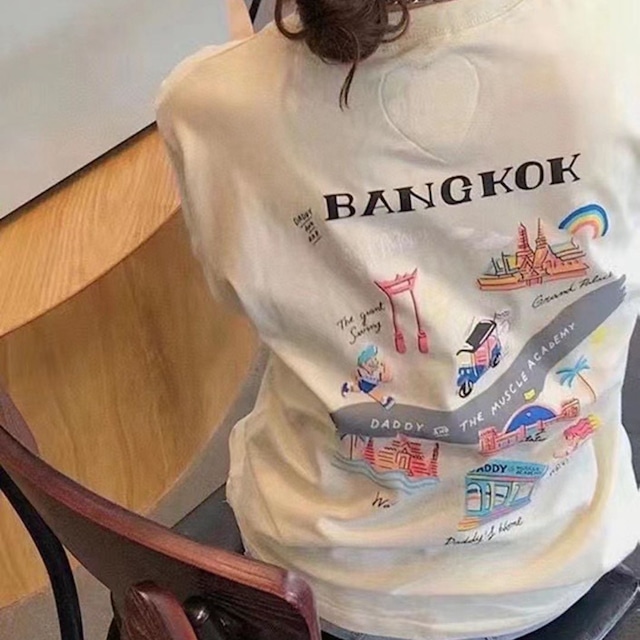 バンコク♡手書きプリントTシャツ　2708