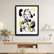 Ambition｜色彩で野心を描く抽象アートポスター｜モダン・北欧・ホテルライクに合う存在感あるインテリア額縁付きA4ポスター