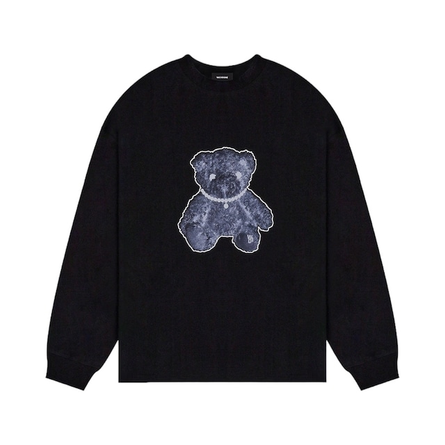 【WE11DONE】BLACK PEARL NECKLACE TEDDY LONG SLEEVE T-SHIRT