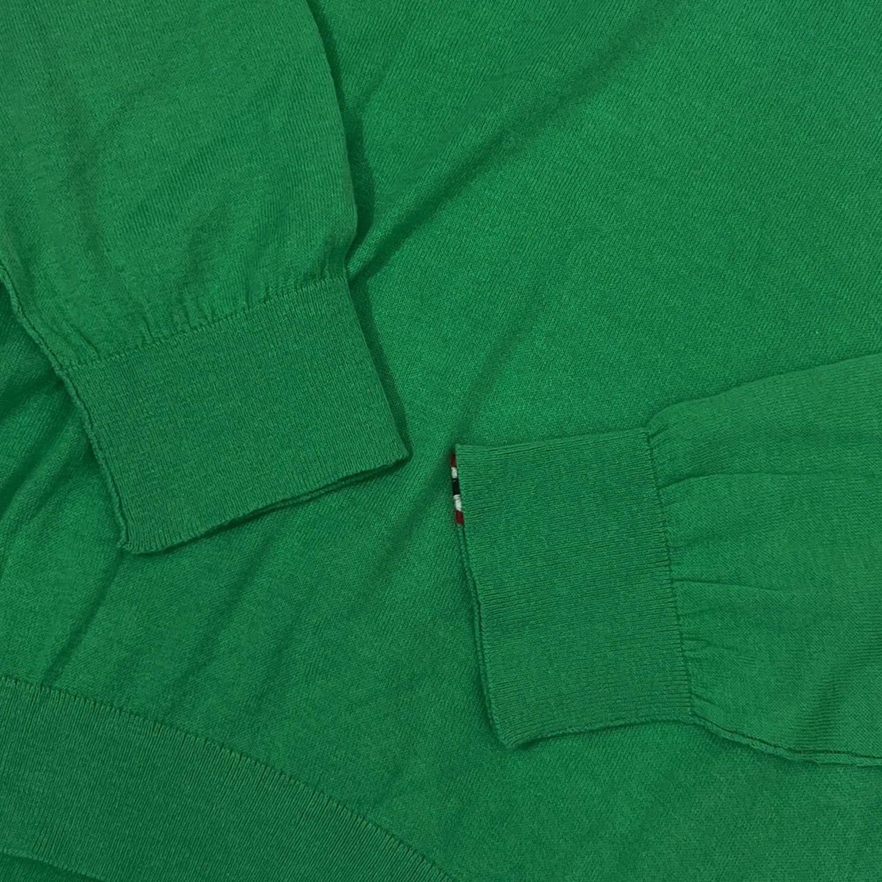 NAPAPIJRI. ナパピリ Vネック ハイゲージ コットン 長袖 ニット セーター S/グリーン レディース 薄手