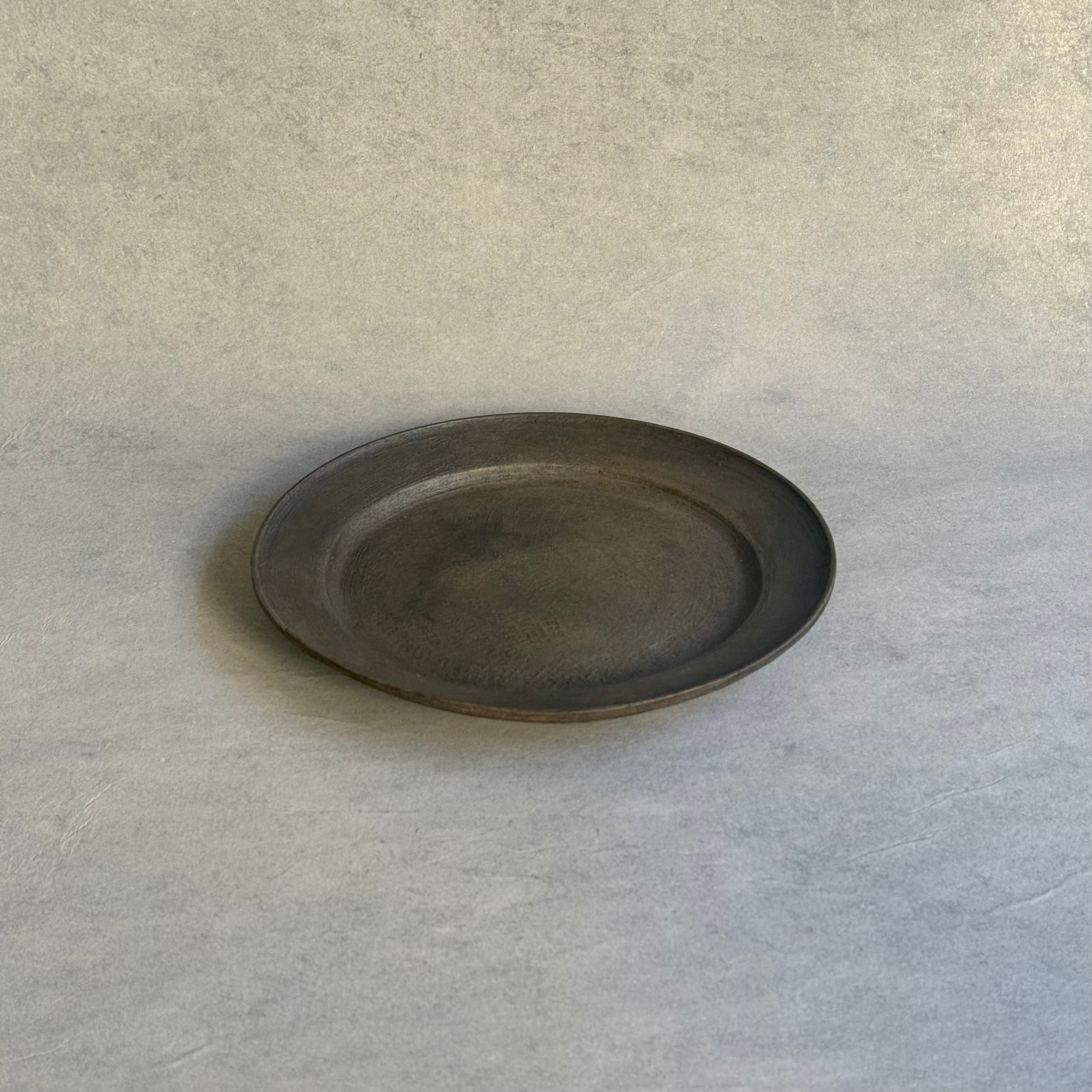 西川聡 黒銀リム皿