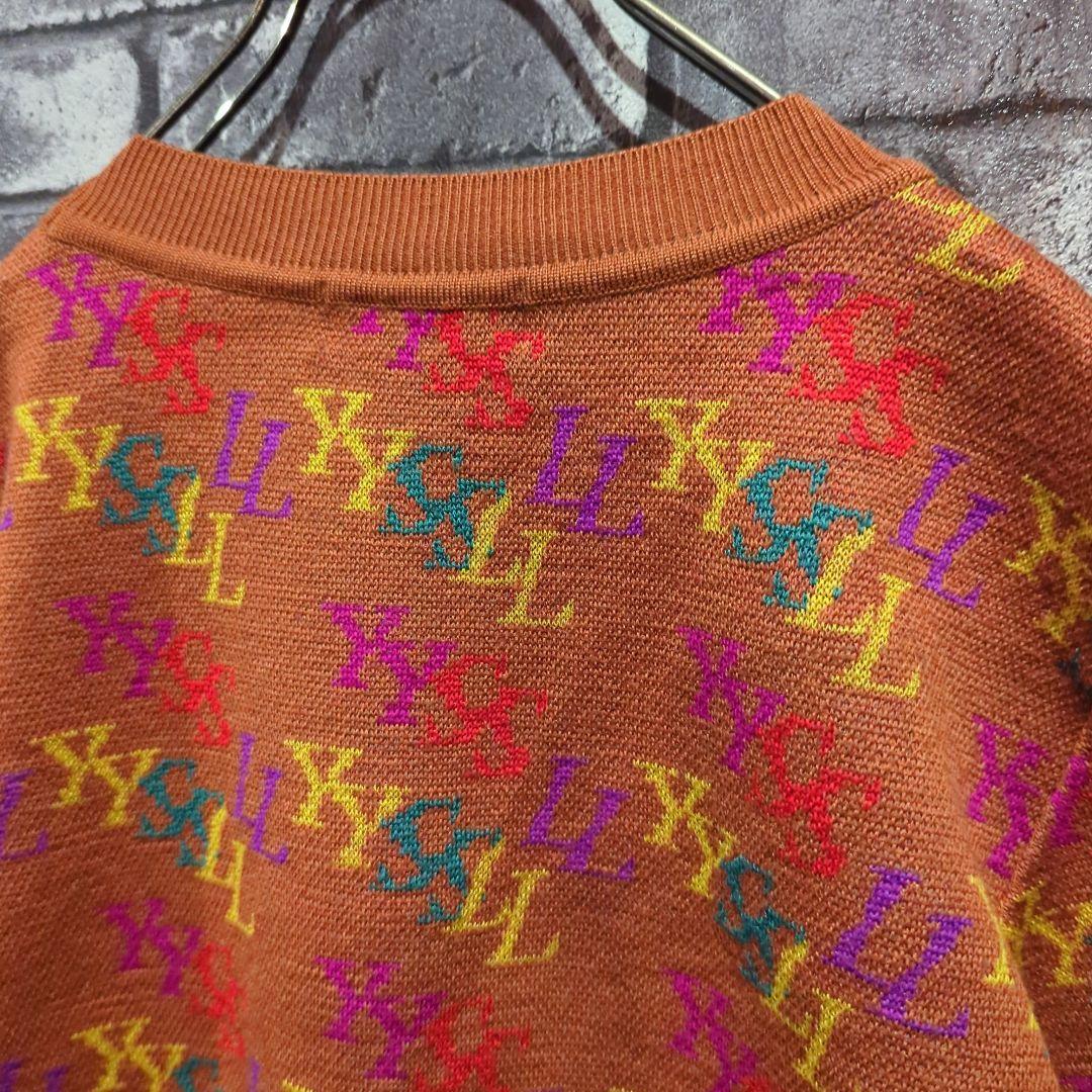 YSL イヴサンローラン ニット セーター ロゴ総柄 90s古着 長袖 | 古着