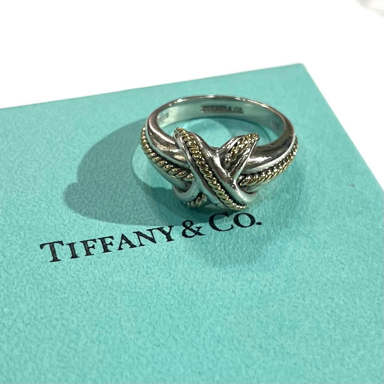 TIFFANY&CO.】【16号】2951 silver925× 18k コンビ シグネチャーリング