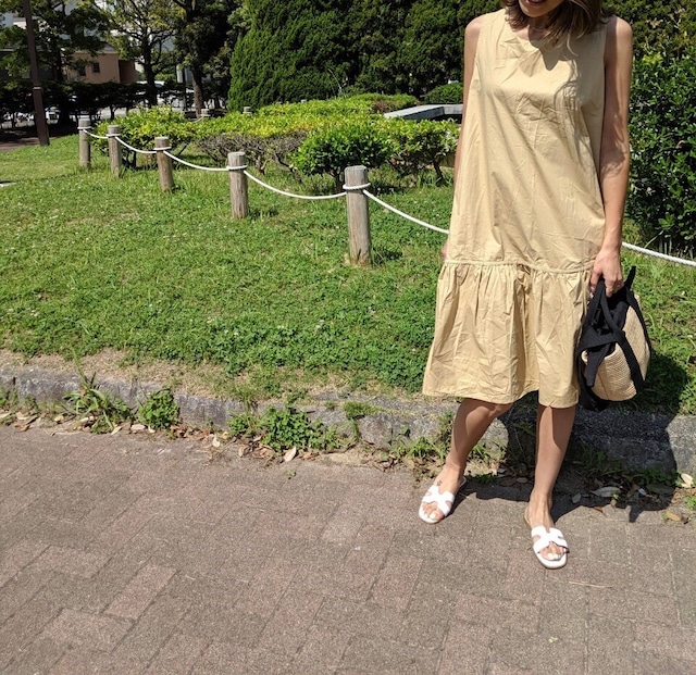 ◆予約◆A-line gather onepiece BEIGE