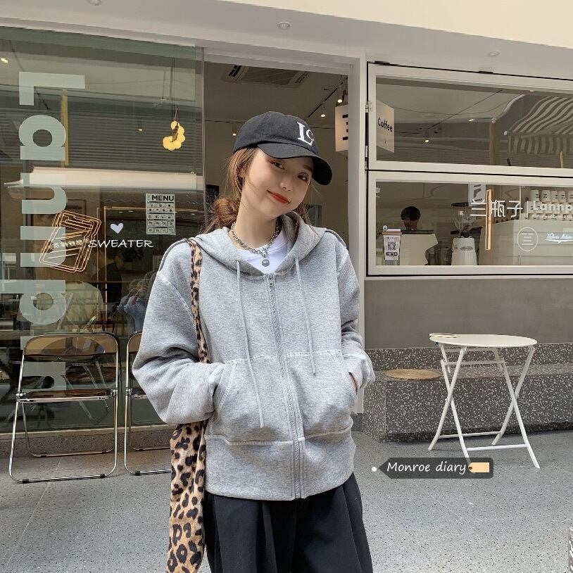 グレールーズフードセーター カーディガンジャケット スプリングオータムトップス ロング 春物 秋物 モンロー82238749483