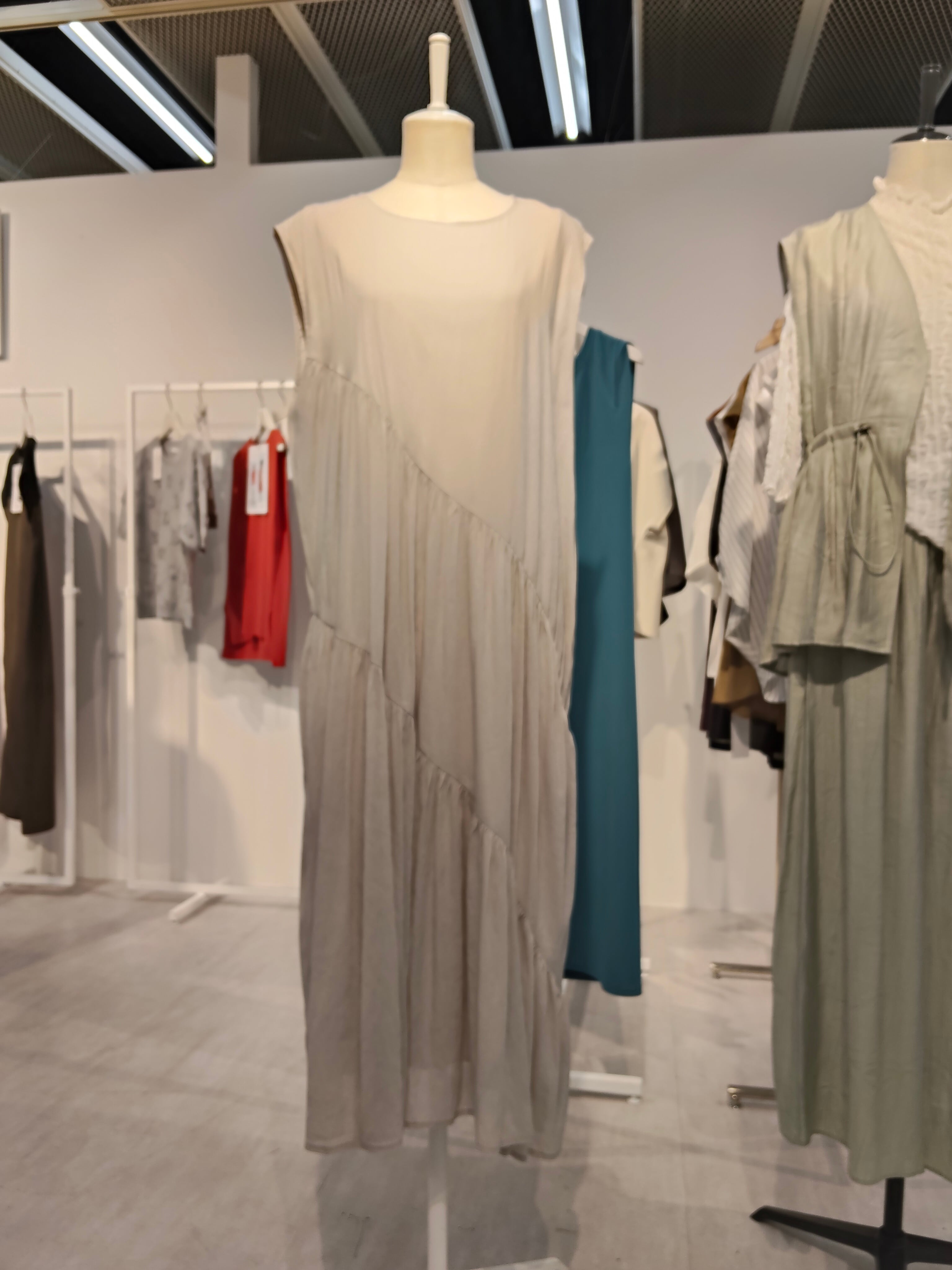 733-55501 麻調シアースパン バイヤスワンピース