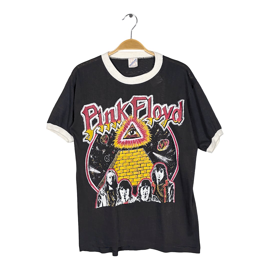 80s ピンクフロイド ヴィンテージTシャツ パキ綿 リンガーTシャツ バンドT ロックT サイズL PINK FLOYD AD0004