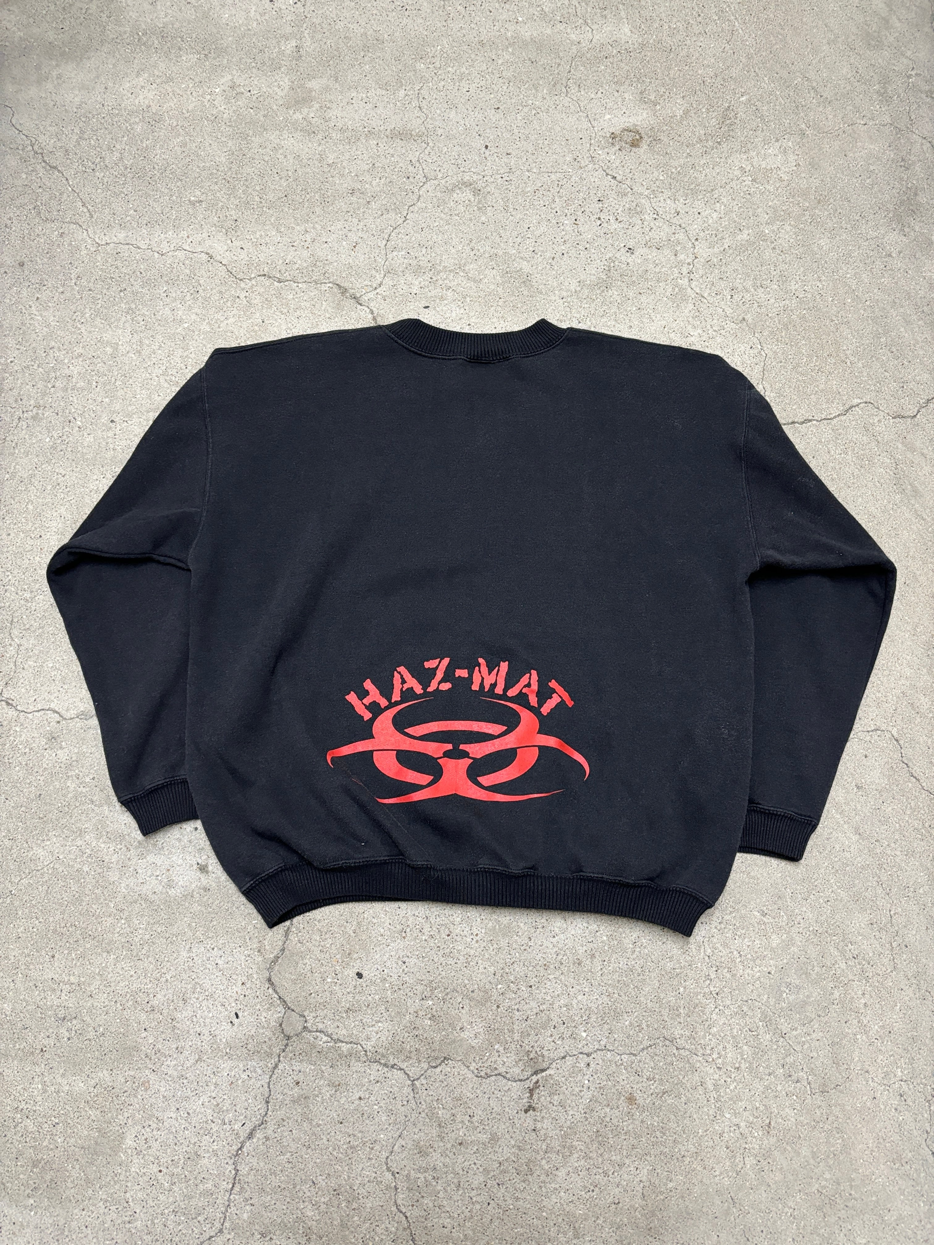 90s HAZ-MAT/Logo print Sweat/Australia製/M/ロゴプリントスウェット
