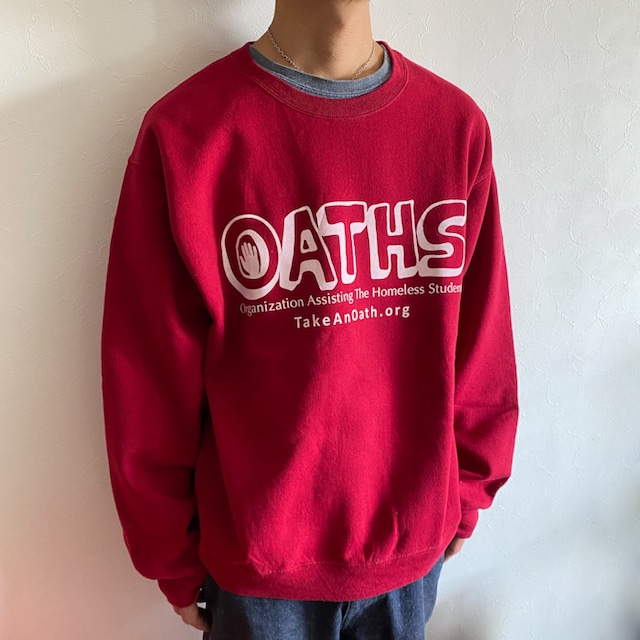 made in HONDURAS JERZEES OATHS cotton Sweat shirt{ホンジュラス製　ジャージーズ　OATHS コットン　スエットトレーナー　古着　メンズ}ユニセックス