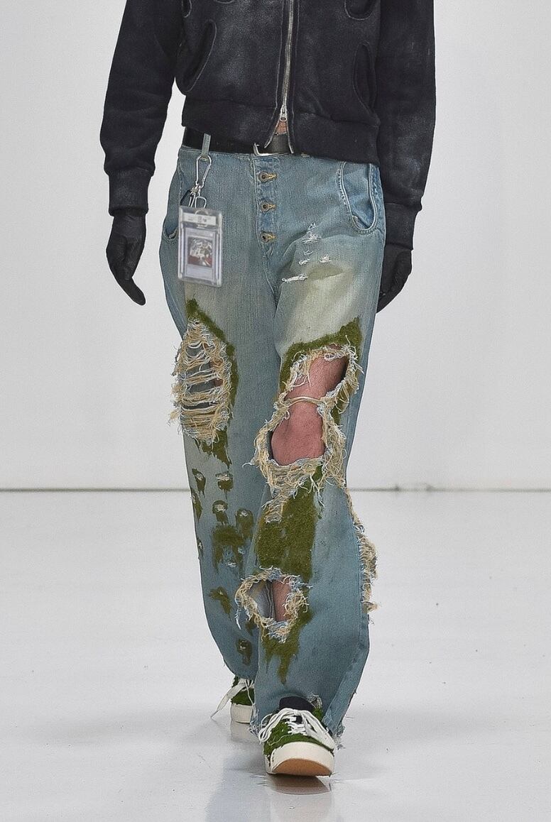 パンツ LITTLE BEDROOM warp hole denim moss LITTLE BEDROOM | warp hole denim moss Ver. | moss | HOWDAY