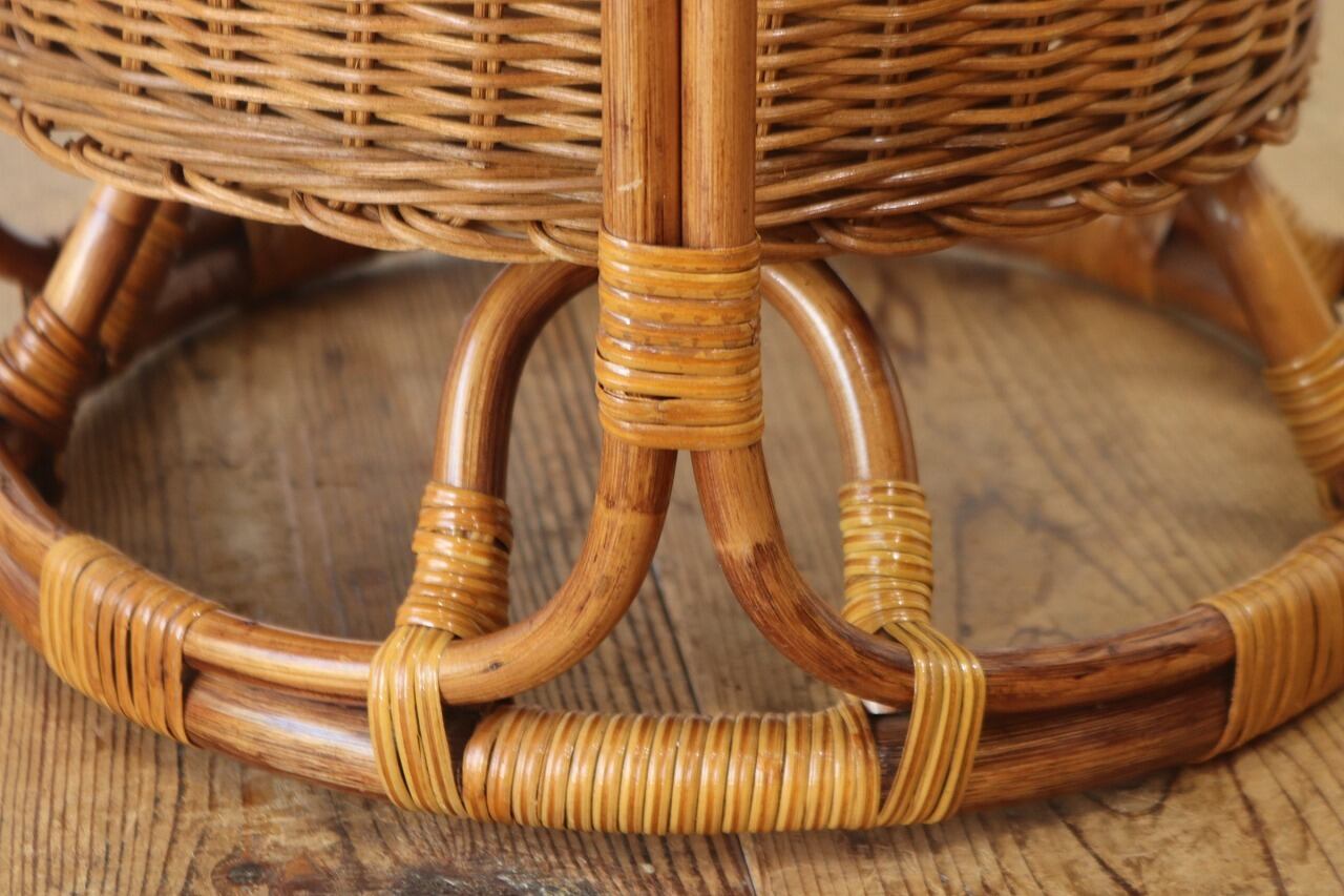 ラタン ランドリー バスケット 脱衣かご 籠 ラック 籐家具 収納