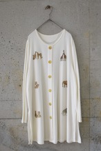 Long Cardigan with Animal Motif and Lurex Detail