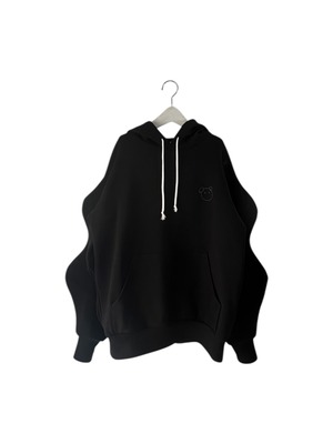 DOUBLE KNIT HOODIE col.BLACK / F2