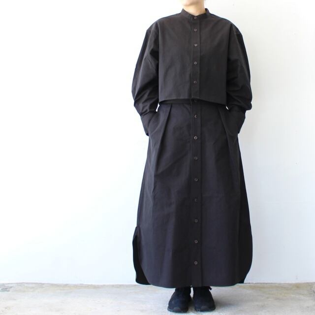HAVERSACK 80/2高密度シャンブレー ロングシャツスカート Chambray