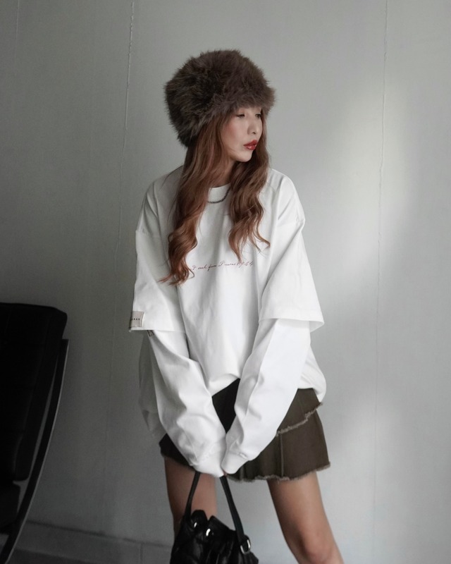 【HIDE AND SEEK 24-25NEW/REVAIVAL】Patch layered designロンTスウェット／OFF