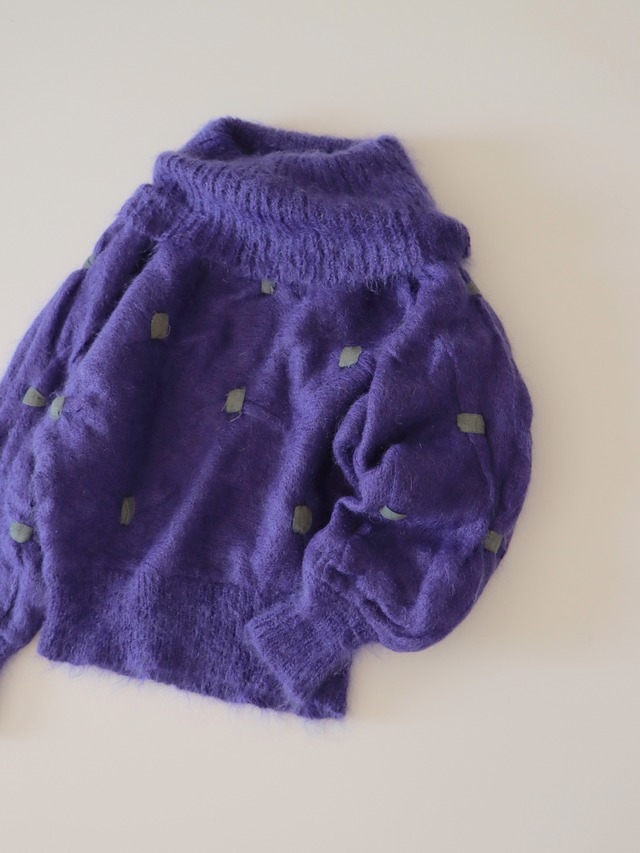 ●Mohair dolman sleeve embroidery  design sweater