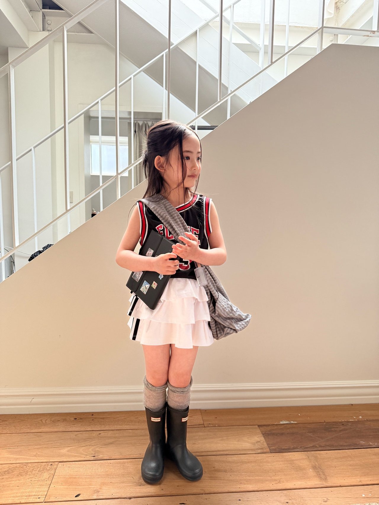 [COMMA] Two-row tiered skirt (140/150) / [콤마] 두줄캉캉스커트 (140/150)