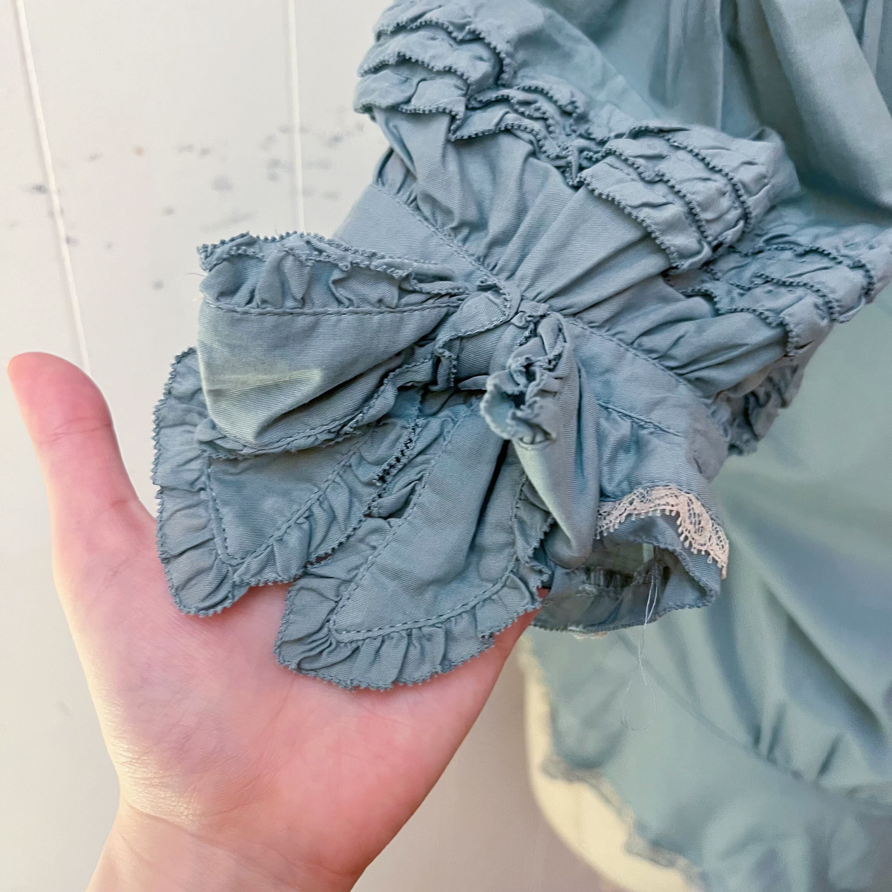 PINKHOUSE / bluegreen frill ribbon blouse