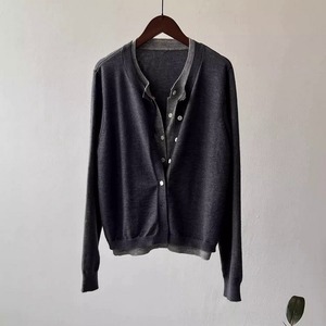 フェイクツーピース ニット カーディガン 10358