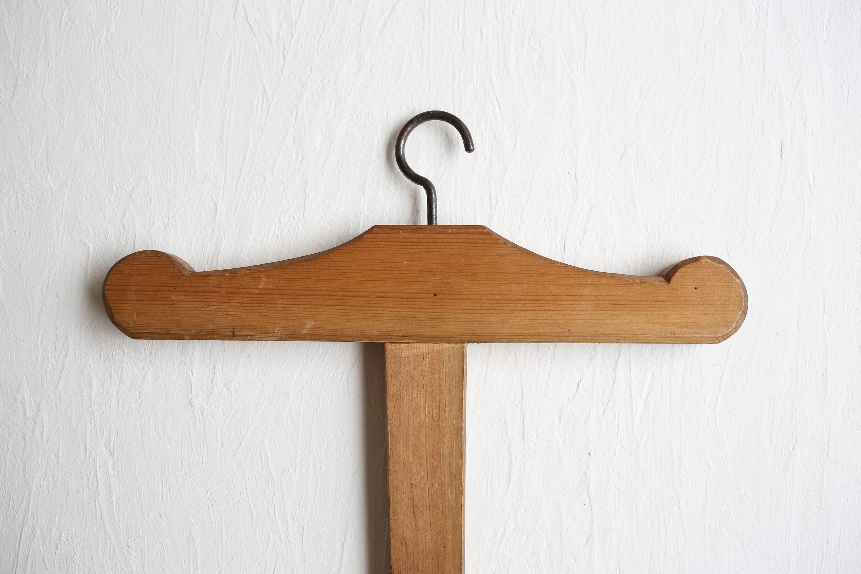 アンティーク木製十字ハンガー フランス アンティーク ヴィンテージ 木製 十字ハンガー N-03007c