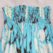 フラダンス 衣装 パウスカート ブルー系 ハイビスカス柄 シングル シンプル かわいい 華やか 鮮やか 明るい 爽やか 水色 白 茶 ダンス衣装 ハワイアンダンス レディース ハワイアン アロハ ハワイアンプリント フラ ダンス レッスン 練習 水色系 青系